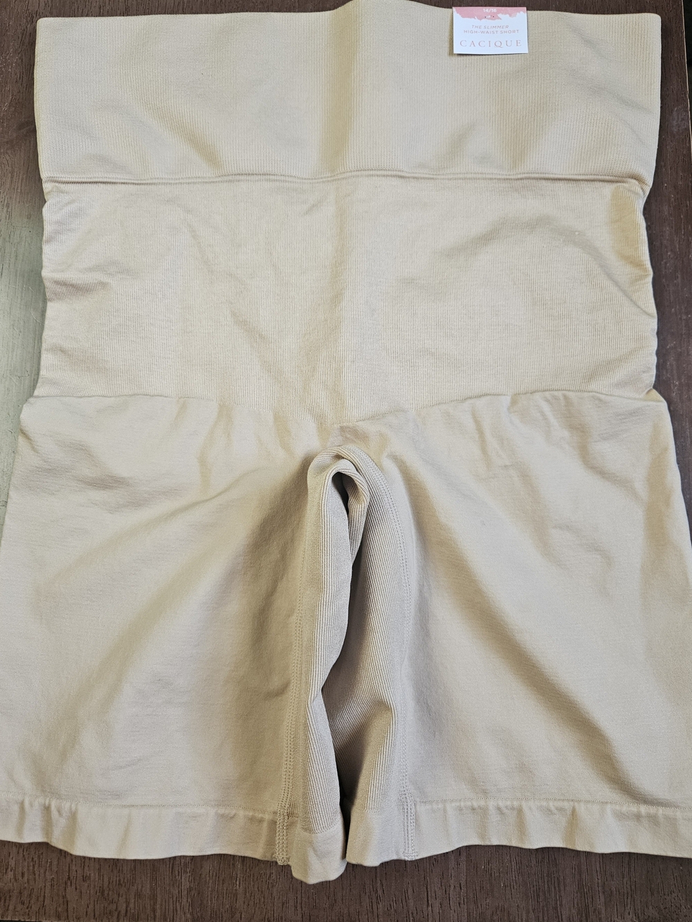 Cacique Beige High-Waist Hybrid Shaping Shorts